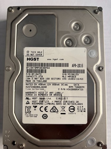 Hard disk hdd hgst 2tb - disk,
