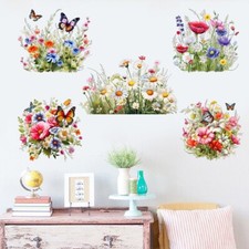 Adesivi Murali Fiori Farfalla Rimovibili PVC Nursery Art Decalcomania Murale Decorazione Casa
