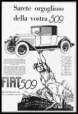 PUBBLICITA' 1925 AUTO FIAT 509 SPIDER TORPEDO BERLINA PREZZI MODELLI P.CODOGNATO