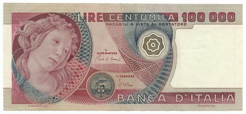 100000 lire banca italia - banca, d'italia