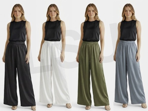 Pantalone donna palazzo - , raso