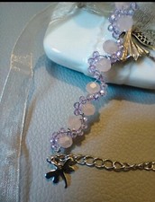 Braccialetto donna fatto  a mano con uncinetto e perline 