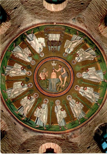 Cartolina ravenna battistero - ravenna,,
