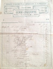 § CARTA INTESTATA LUIGI CECCOTTI, PREMIATO STAB. ORTICOLTURA E FLORICOLTURA