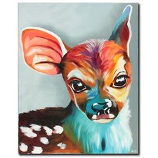 Quadro acrilico originale quadro cervo pittura astratta arte moderna Bamby DIPINTO A MANO