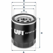 UFI Filters, Filtro Olio 23.447.00, Filtro Olio per Ricambio, Adatto a Auto, App