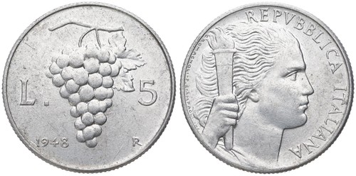 Italia italy 5 lire - italia,
