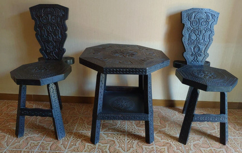 Tavolino ottagonale sedie - tavolino,