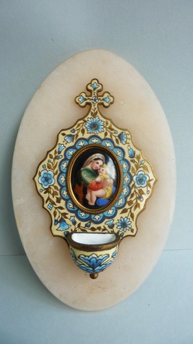 Bénitier bronze émaux - en,
