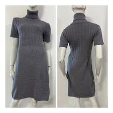 TOLLEGNO 1900 Vestito abito dolcevita grigio Tg IT 48 Lana Merino