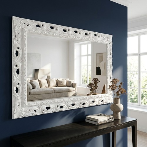 Specchiera barocca bianca con - specchiera,