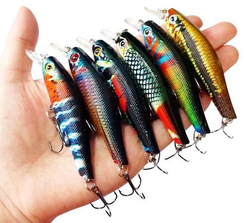 6pcs esche pesca minnow - da,