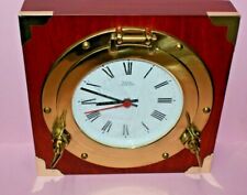 Orologio Parete Oblò Marina Marinaro Ottone Massiccio Legno Stile Nautico Royal