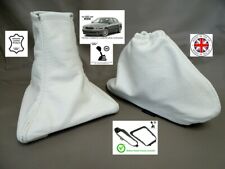 Cuffia Leva Cambio e Freno Per Jaguar X-Type 01-09 Pelle Avorio + Telaio