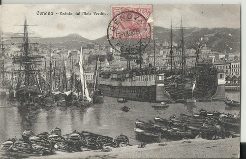 Genova veduta del molo - del,