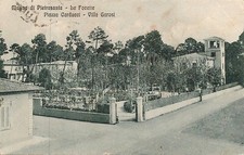 v843 cartolina marina di pietrasanta le focette piazza carducci villa garosi1930