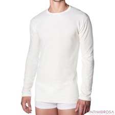 Maglia OP35 intima manica lunga lana e cotone uomo girocollo