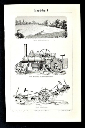 1904 antica stampa aratri a - 1904, stampa..aratri