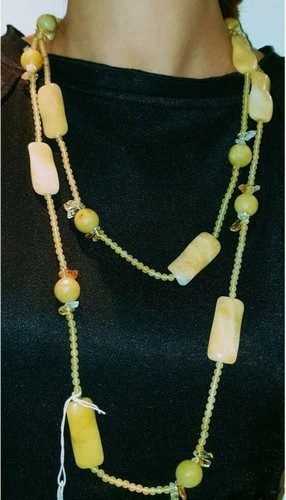 Collana lunga calcite - in,