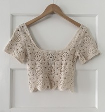 Zara top cropped - cropped, all'uncinetto
