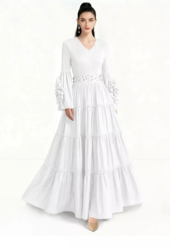 Abito donna bianco lungo - abito,