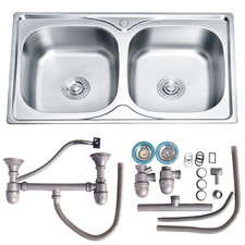 Lavello Doppio 80CM Acciaio