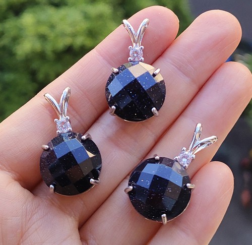 10pz ciondoli sabbia blu - blu, gemme