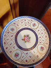 Piatto Porta Torta Limoges France Vintage Decorato con Motivi Floreali
