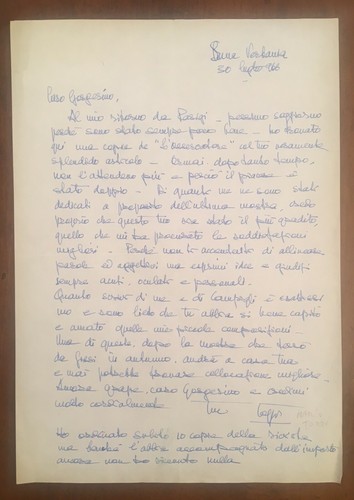 Lettera autografa mario - lettera, di