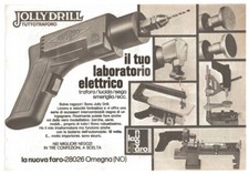 Pubblicità 1975 Jolly Drill traforo trapano elettrico giocattolo  La Nuova Faro 