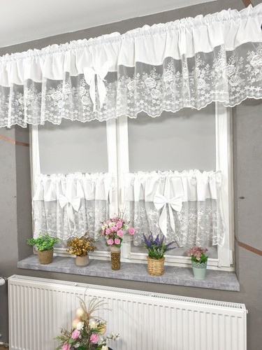 Set tenda voile cucina rose - tenda,