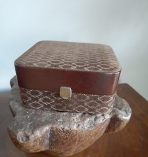 Portagioie Vintage Uomo  Pelle Velluto Stampato marrone beige S. Valentino 