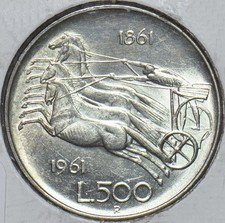 Italy 1961 500 Lira Horse