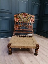 Sedia pieghevole antica indiana del 1900-1950