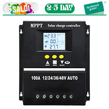 Regolatore Di Carica Pannello Solare PWM 100A 12V 24V 36V 48V Fotovoltaico