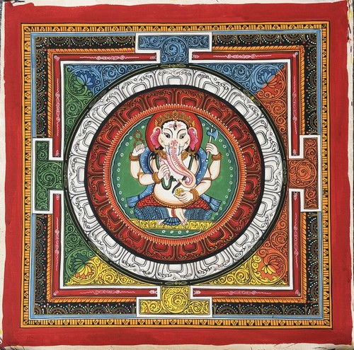 Ganesha sri yantra dipinto - ganesha,