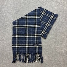 Sciarpa Burberry London 56x11 pollici blu Nova check lana cashmere made England