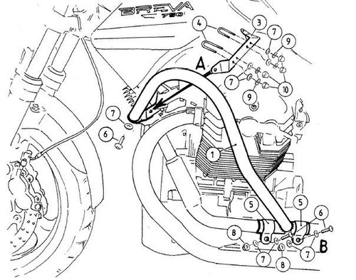 Barra protezione motore moto - motore,