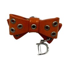 Spilla Christian Dior Fiocco Pelle Arancione