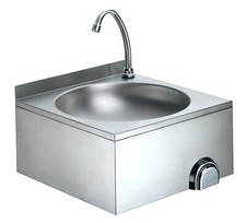 Lavamani inox a ginocchio con