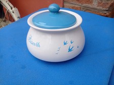 Biscottiera Porta Biscotti Tipo Mulino Bianco Rondini Ceramica Artistica Vintage