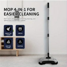 Spazzatrice a Spinta Manuale 3 in 1 Rotante -Aspirapolvere Strumenti Pulizia Casa per Tutti i Pavimenti