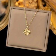 Collier femme trèfle zircon