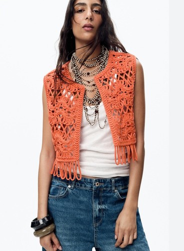 Gilet zara arancione maglia - in,