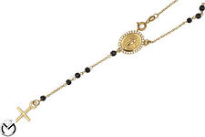 Collana rosario in oro giallo 18 Kt 750 con onice -12/ST-