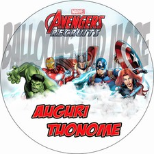 Cialda AVENGERS MARVEL Decorazione Torta Ostia o Zucchero Personalizzata 