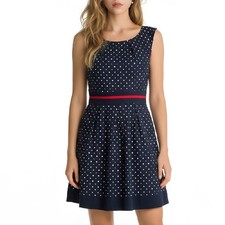 Abito a pois blu navy, abito