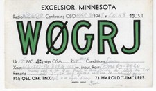 Scheda radio QSL 1947