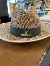 ROLEX hat, raffia, green