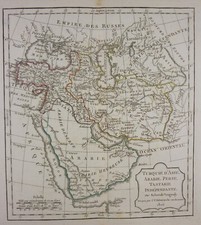 CARTE ANCIENNE TURQUIE ARABIE PERSE VAUGONDY DELAMARCHE GRAVURE 1806 XIX°
